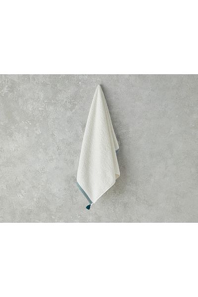 English Home Colorful Lines Cotton Face Towel Ecru - Green
