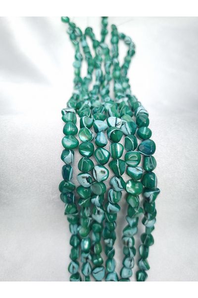 Yüksel Boncuk Green Colored Mother of Pearl Stone - Natural Stone String