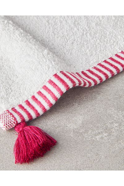 English Home Colorful Lines Cotton Hand Towel Ecru-Fuchsia