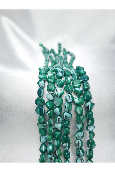 Yüksel Boncuk Green Colored Mother of Pearl Stone - Natural Stone String