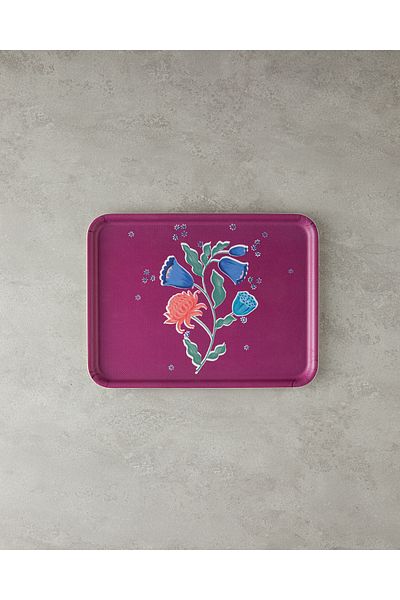 English Home Carnival Posy Melamine Anti-Slip Tray 27x36 cm Fuchsia