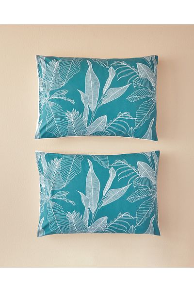 English Home Față de pernă Exotic Toile 2 piese Bleumarin – Verde
