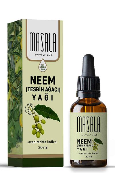 Masala 20 مل زيت النيم كاريير - زيت شجرة مسبحة بالضغط البارد