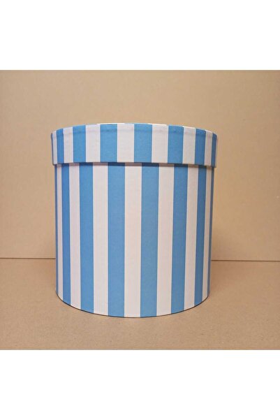 KERİBOX Mavi Çizgili Silindir Kutu 02