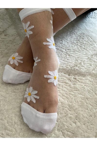 baderin Stylish Socks with Lace and Daisy