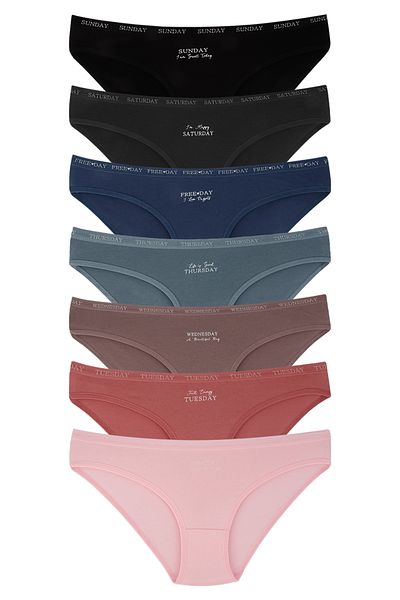 Dominant Συσκευασία με 7 πολύχρωμα βαμβακερά Lycra γυναικεία κιλότα