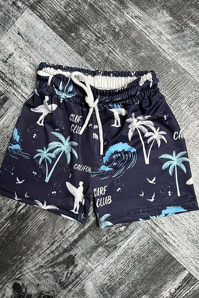 Riccotarz Boy's Palm Printed Πολύχρωμο Navy Blue Micro σορτς κολύμβησης