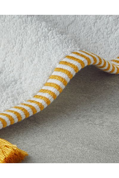 English Home Colorful Lines Cotton Face Towel Ecru-Yellow