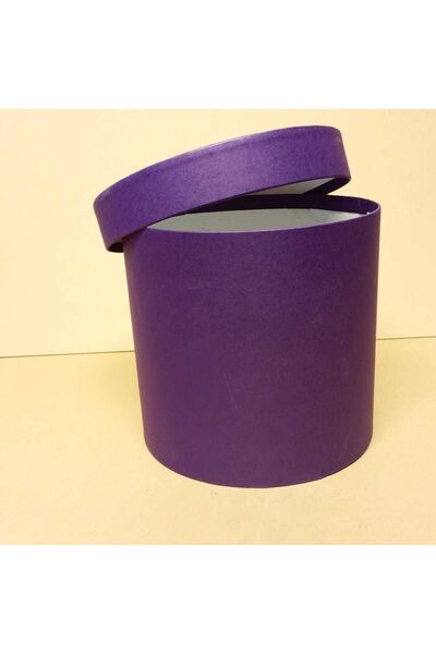 KERİBOX Mor Silindir Kutu Çap 18 Yükseklik 17 Cm