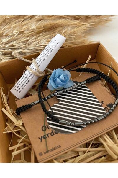 Ben Aleina Mors Alfabesi Bileklik Hematit Taşıisimli Bileklik