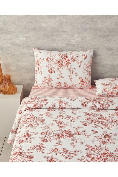 English Home Orange Rosey Violen Single Pique Set