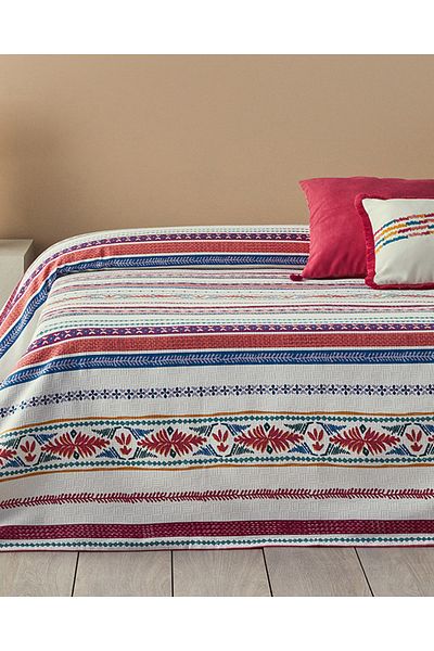 English Home Folk Lines Double Pique Dark Pink