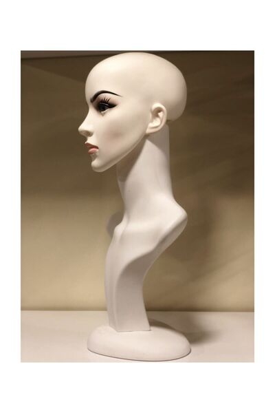 YigitFurkanTicaret Cansız Bayan Makyajlı Peruk Mankeni, Bayan Tablalı Kafa Manken