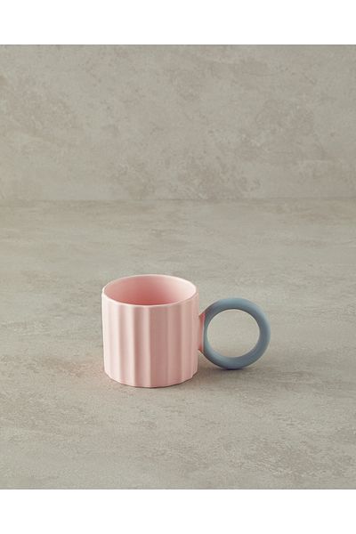 English Home Angled New Bone China Mug Light Pink