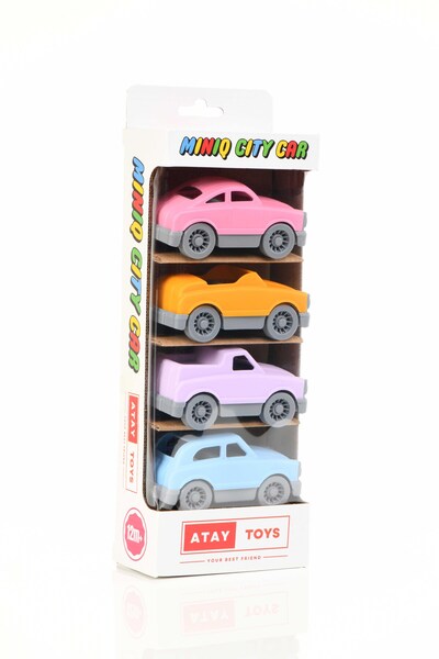 ATAY TOYS مجموعة سيارات ميني كيو سيتي باستيل ميكس مكونة من 4 سيارات لعبة