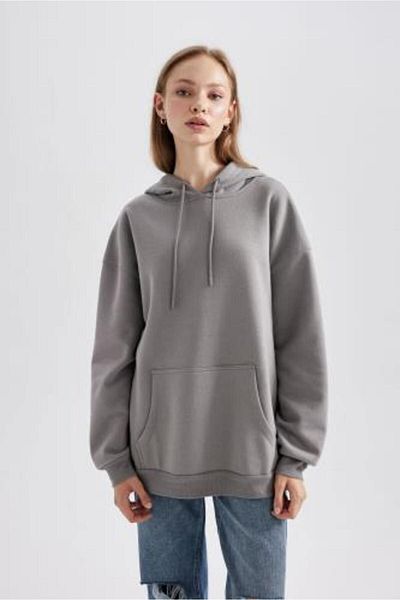 DeFacto Thick and Hooded Oversize Sweatshirt - M3417az23wn