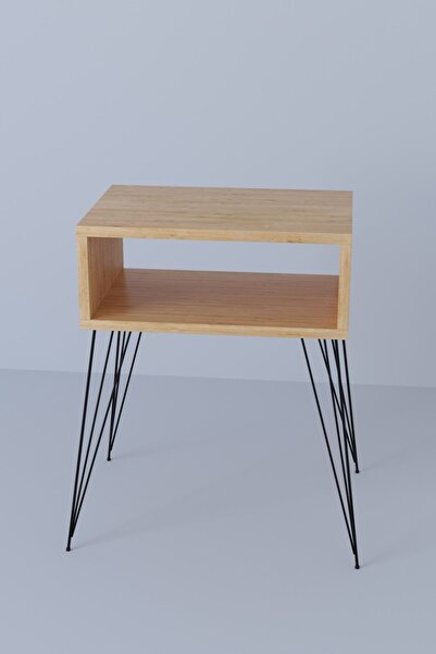 Remaks Elit Metal Ayaklı Komodin - Meşe