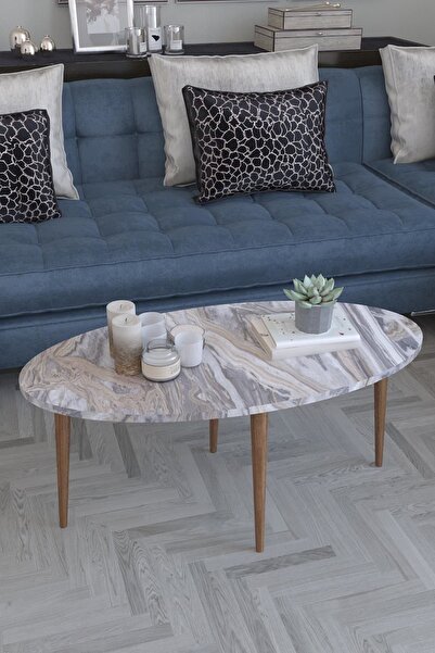 Remaks İstanbul Orta Sehpa Orta Masa  - Gri mermer