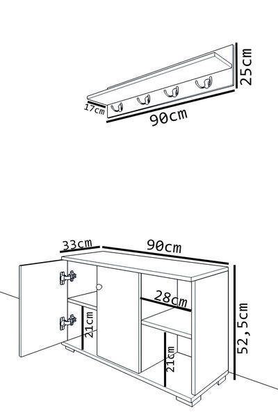 Remaks Royal Vestiyer Ayakkabılık Portmanto Ve Duvar Askısı - Cordoba / Beyaz