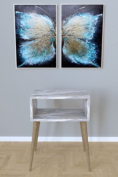 Remaks Komot Remaks Retro Komodin - Beyaz mermer