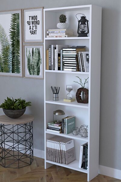 Remaks Pınar 5 Raflı Kitaplık - Beyaz