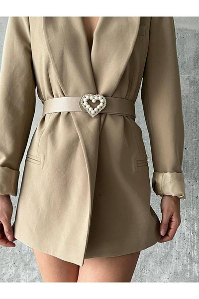 ZR Accessory Ζώνη με πόρπη καρδιάς με χρυσό μαργαριτάρι και πέτρα ζιργκόν