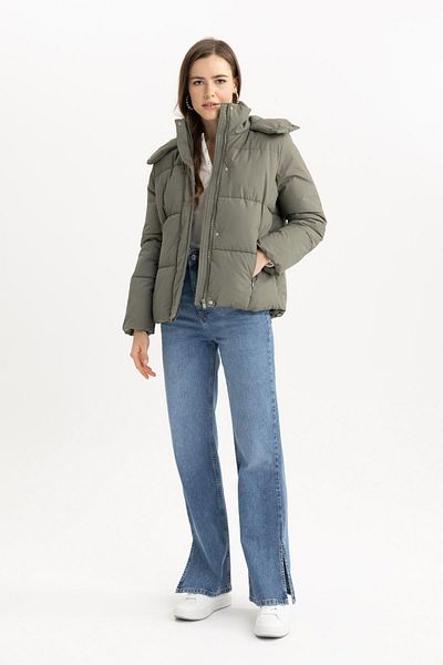 DeFacto Wasserdichte Pufferjacke mit Kapuze im Relaxed Fit - A4090ax23wn