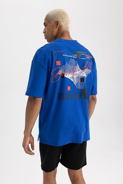 DeFacto Tricou cu mânecă scurtă, cu mânecă scurtă, tip oversize, cu decolteu roșu și spate A7055ax23hs