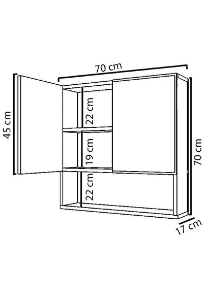 Remaks Life Aynalı Çok Amaçlı Aynalı Raflı Banyo Dolabı - Beyaz