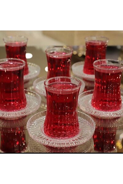 YzHome طبق شاي زجاجي موديل اوريغامي مكون من 6 قطع، طبق فقط