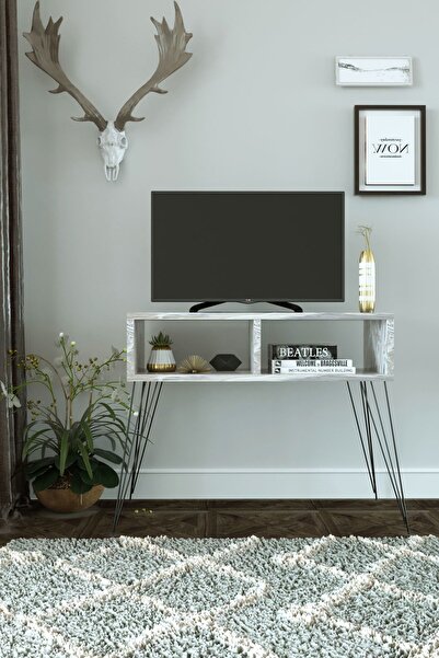 Remaks Elit Tv Sehpası - Beyaz Mermer