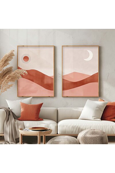 STARYUNA 2-dijelna boho slika sa drvenim okvirom yuna9