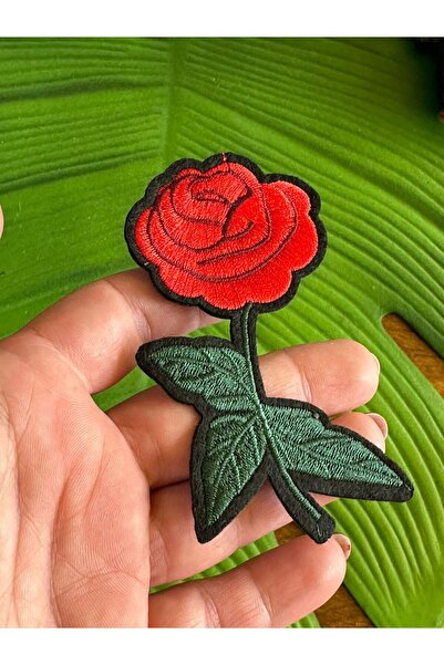 Gönülden Tasarım 10x6 cm Crveni Cvetni dezen peglanjivi šivaći pribor