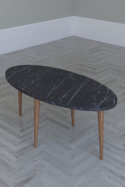 Remaks İstanbul Orta Sehpa Orta Masa  - Siyah mermer