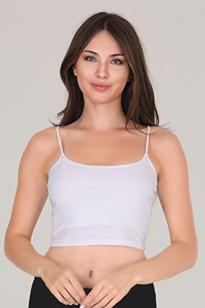 Sensu Жіноче біле кроп-бюстьє на бретелях Bst1002