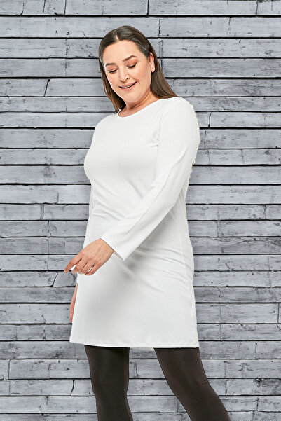 Nezoş Kadın Tesettür Örme Penye 4 Al 3 Öde Bisiklet Yaka Uzun Kol Tunik