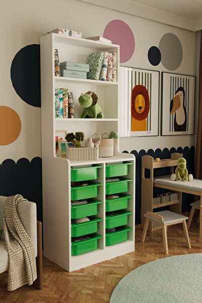 Remaks Lisano 10 Sepet Çok Amaçlı Oyuncak Dolabı Yeşil