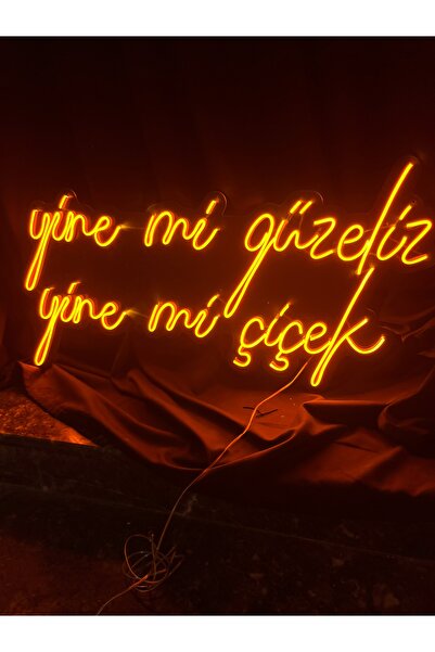 vinyuup Yine Mi Güzeliz Yine Mi Çiçek v2 - Dekoratif Duvar Aydınlatması Neon ...