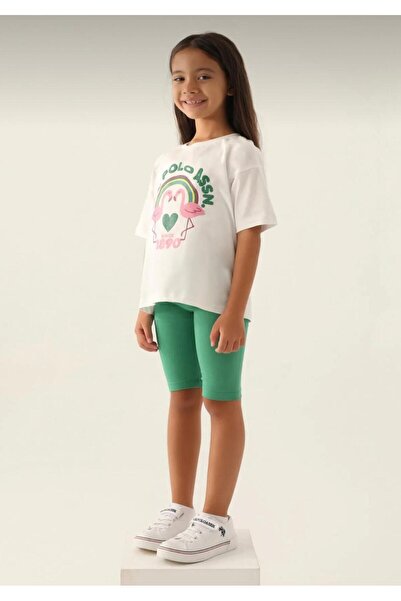 U.S. Polo Assn. Rainbow Cream Licensed Girl's Bermuda Set