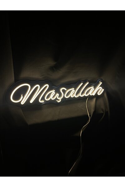 vinyuup Maşallah - Dekoratif Duvar Aydınlatması Neon Led Yazı Yeni Doğum 60x1...