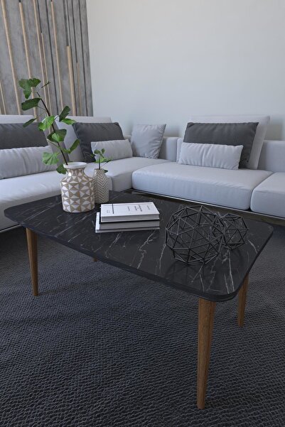 Remaks Roma Orta Sehpa Orta Masa - Siyah mermer