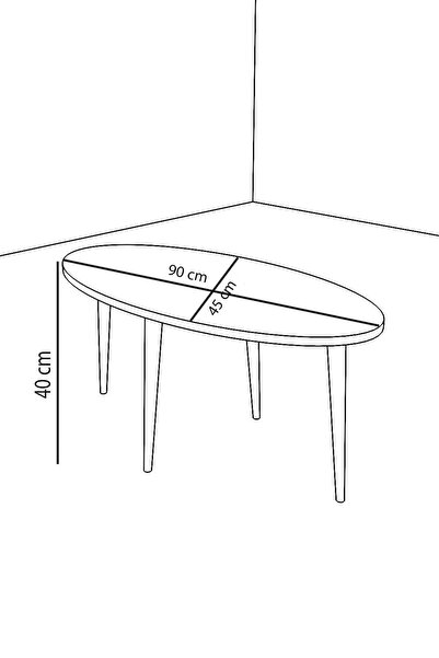 Remaks İstanbul Orta Sehpa Orta Masa  - Siyah mermer
