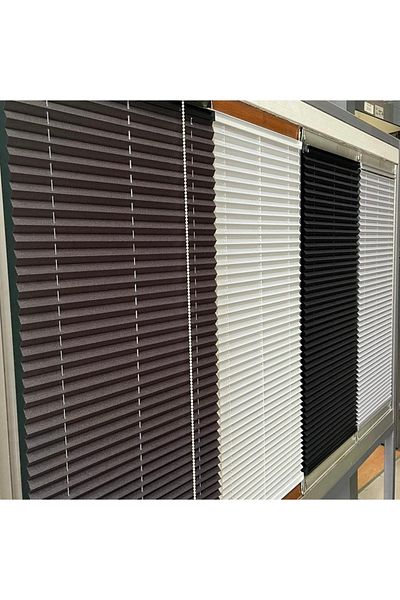 yağmur zebra Foldable Glass Balcony Curtain Home Curtain Office Curtain (Black) Pleat Curtain