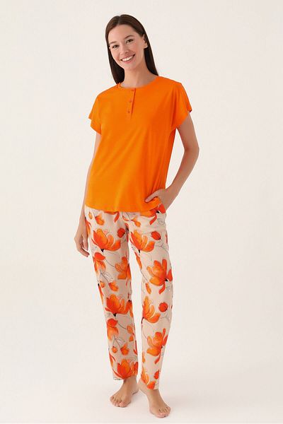 Pierre Cardin 8812 Set pijamale cu mânecă scurtă pentru femei Orange