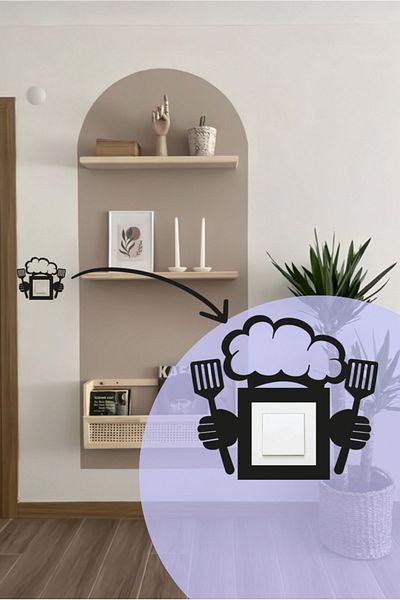 Capellawoodworks Wooden Socket - Ornament Switch Frame, Kitchen