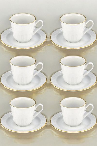 Comprox Set of 6 Coffee Cups Half Rose