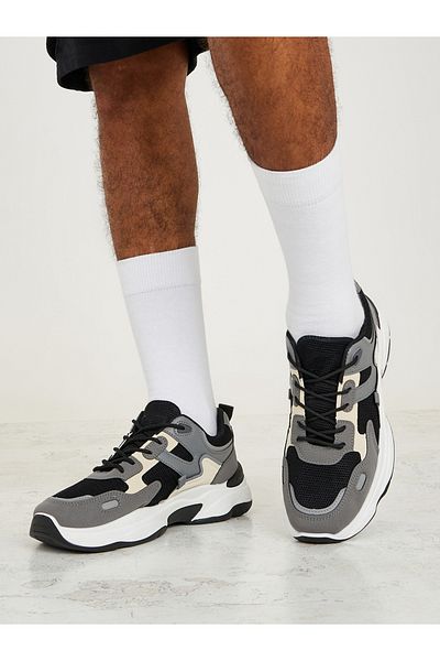Styli Low Top Color Block Lace Up Sneakers
