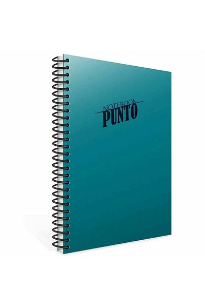 Gıpta Punto Spiral Turquoise Plastic Cover 40 Sheets A4 Checkered Notebook