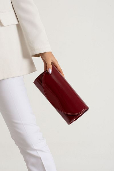 bibags حقيبة كلاتش للسهرة باللون العنابي