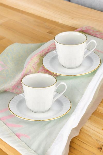 Comprox Set of 6 Coffee Cups Half Rose